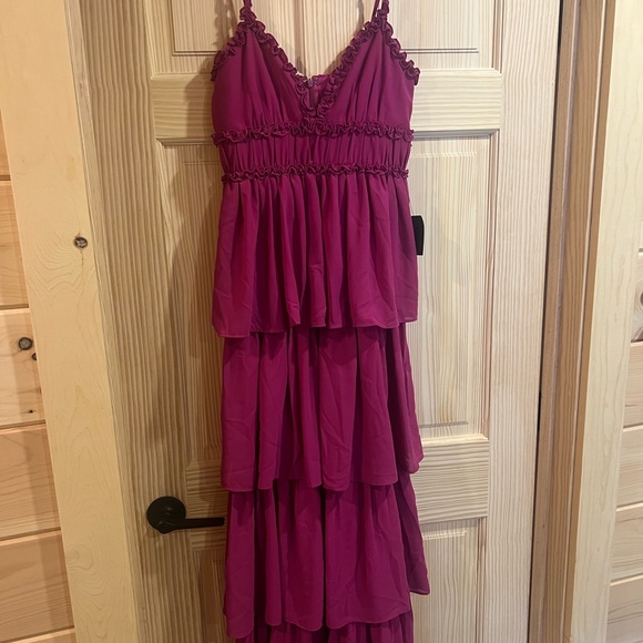 Lulu's Fuchsia Tiered Maxi Dress - Picture 2 of 5